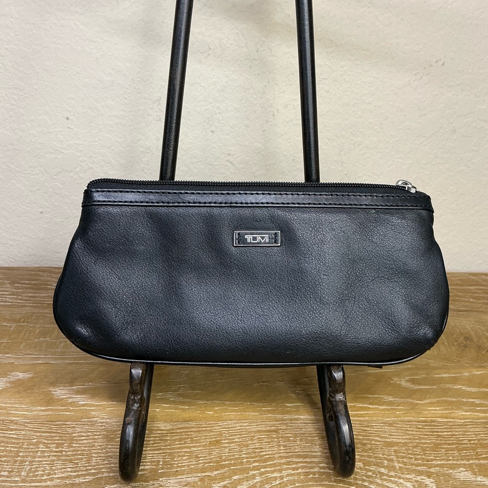 TUMI Black Leather Clutch
